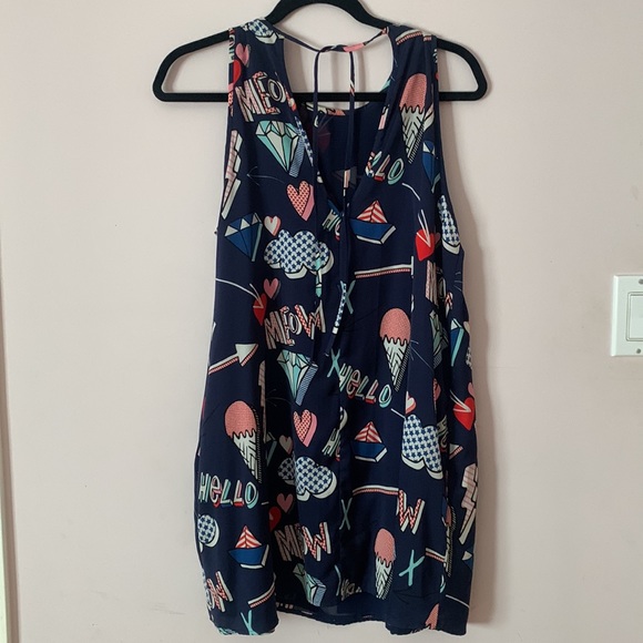 Blue Printed A Line Dress | Zara - Picture 4 of 4